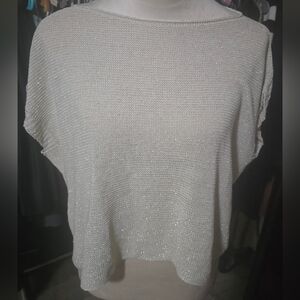 bebe Silver Shimmer Blouse